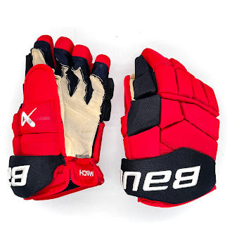 Bauer Supreme Mach - Gant NHL Pro Stock d'occasion - Sebastian Aho (rouge/noir)